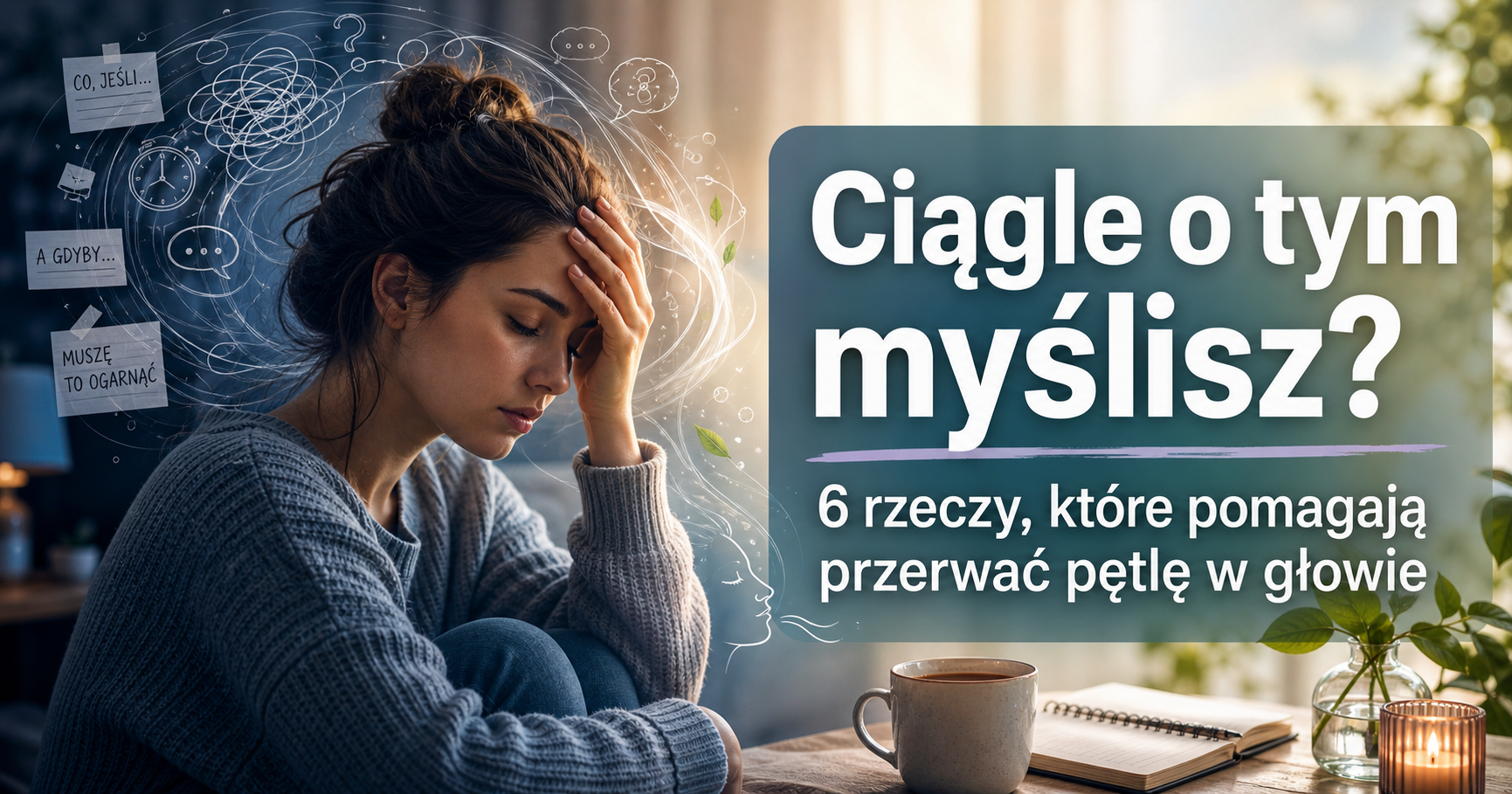 Ciągle o tym myślisz? 6 rzeczy, które pomagają przerwać pętlę w głowie.